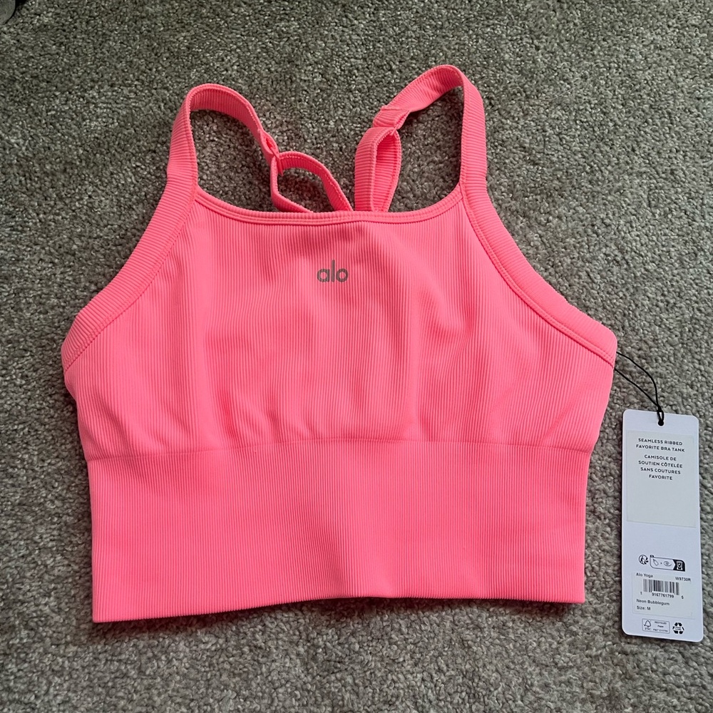 NWT Alo Neon Bubblegum Seamless Tank